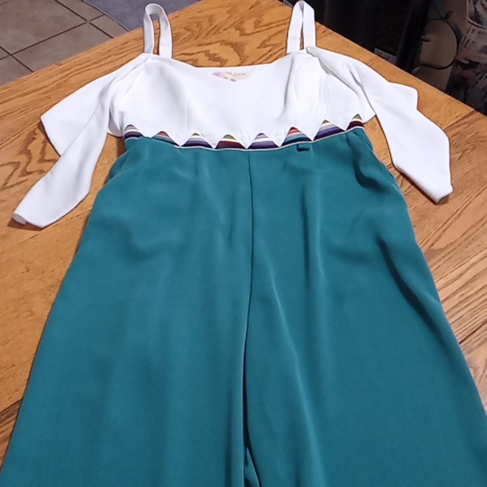 Ted Baker White and Teal Dress